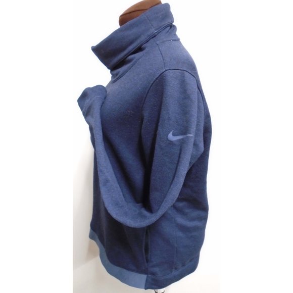 NEARLY NEW NIKE DRI-FIT LADIES TURTLE NECK SWEATSHIRT SIZE LARGE NAVY BLUE - Picture 2 of 8